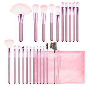 22 Piece Makeup Brush Set; Professional Pink Foundation Eyeshadow Brushes with Storage Bag For Girls