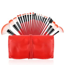 22 Piece Makeup Brush Set; Professional Foundation Eyeshadow Brush Red with Storage Bag for Girls