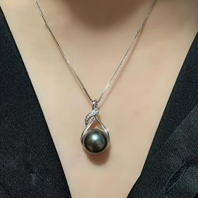 "Gifts for Women Wife-Tahitian-Black-Pearl-Necklace-Gift for  Wife Wedding Birthday Anniversary Jewelry-Mom Girlfriend Her  Mothers Day Gifts for Mom