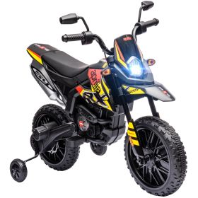 Qaba 12V Kids Motorcycle, Aprilia Licenced Electric Motorcycle for Kids with Training Wheels, Spring Suspension, LED Light, USB, Music