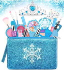 Kids Makeup Kit for Girls, Washable Real Makeup Set for Little Girls, Princess Frozen Toys for Girls Toys for 4 5 6 7 8 Year Old