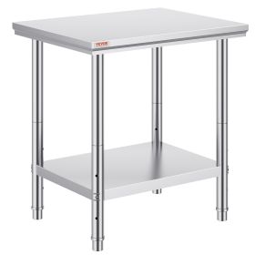 VEVOR Commercial Worktable & Workstation 24 x 30 x 32 Inch Stainless Steel Work Table Heavy Duty Commercial Food Prep Work Table for Home, Kitchen