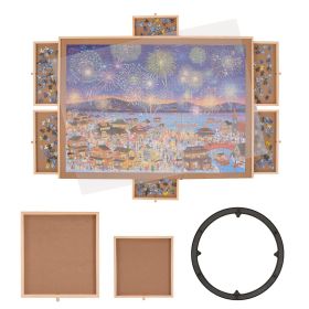 VEVOR 2000 Piece Puzzle Board with 6 Drawers and Cover, 40.2"x29.4" Rotating Wooden Jigsaw Puzzle Plateau, Portable Puzzle Accessories for Adult