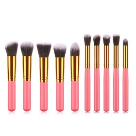 10 pcs makeup brush set (Pink Golden)