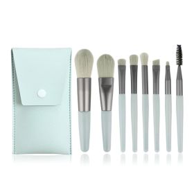 8pcs Make Up Brushes Set Cosmetic Powder Eye Shadow Foundation Blush Blending Concealer Professional Beauty Tool with bag (Color : Green bag)