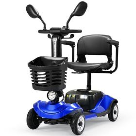 Foldable Electric Mobility Scooter with Light and Basket â€“ Compact 4-Wheel Travel Wheelchair for Easy Mobility and Perfect Christmas Gift