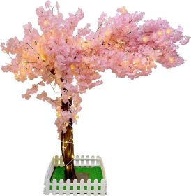 Artificial Cherry Blossom Tree, Fake Tree Artificial Pink Sakura Tree Wishing Tree Christmas Tree for Party, Wedding, Office, Home Decor